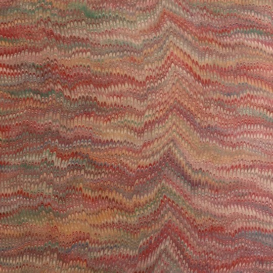 Hand Marbled Paper Combed Pattern in Red + Multi ~ Berretti Marbled Arts
